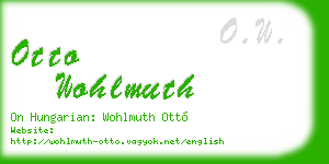 otto wohlmuth business card